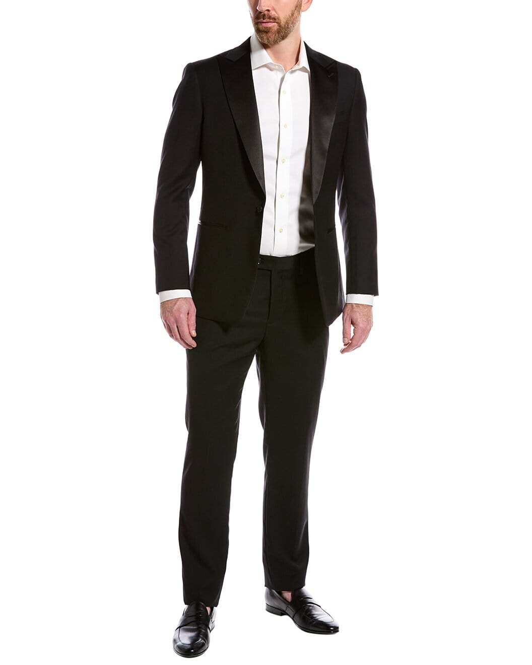 aesido Black 2 Piece Peaked Lapel Double Button Business Slim Fit Men's Suit Groom Wedding Dress
