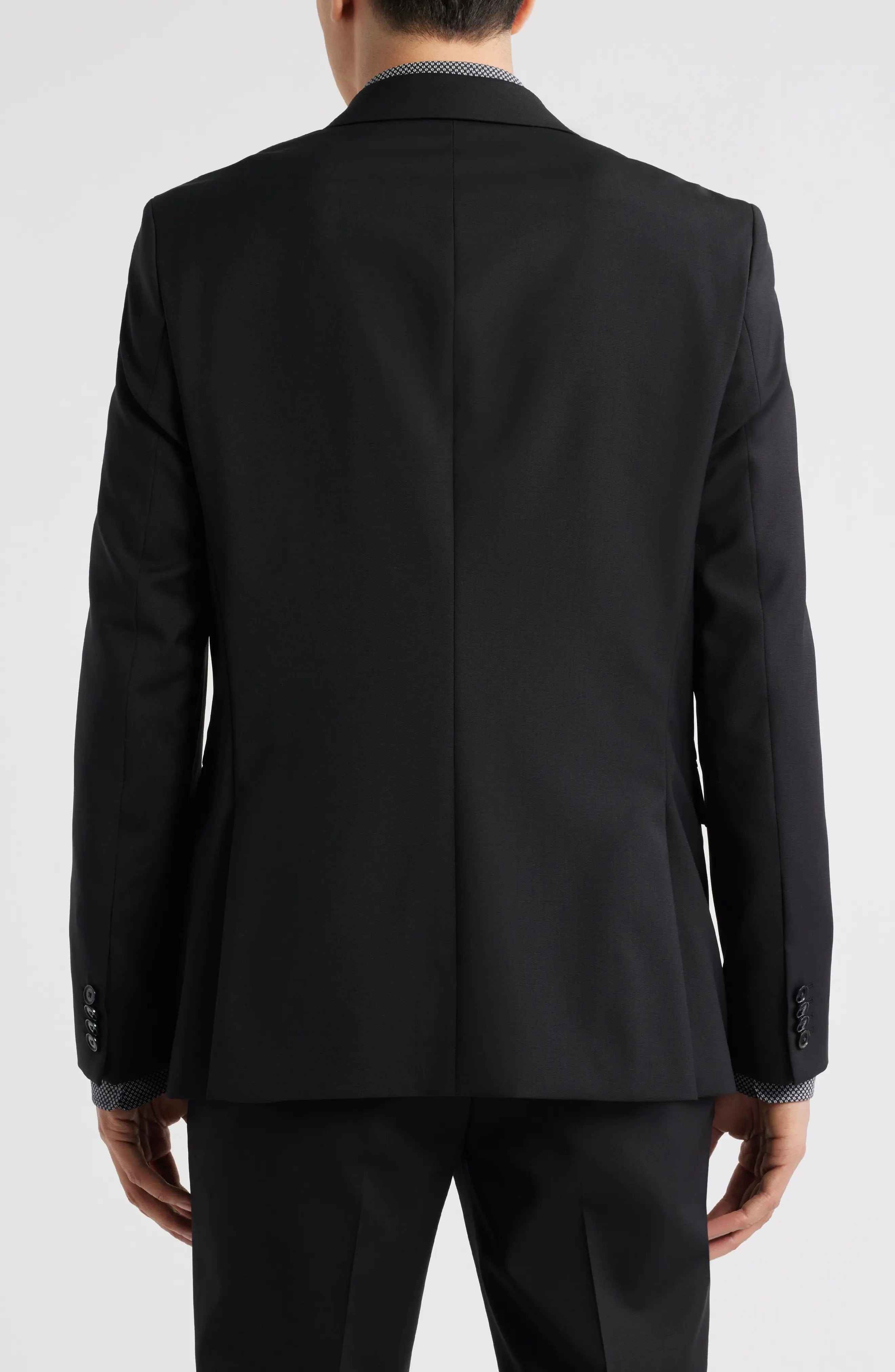 aesido Black 2 Piece Plaid Notch Lapel Business Men Suit (Blazer+Pants)