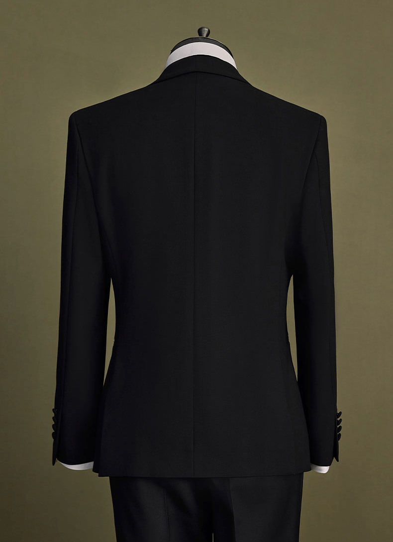 aesido Black 2 Piece Shawl Lapel double Buttons Men's Suit Groom Wedding Banquet Dress