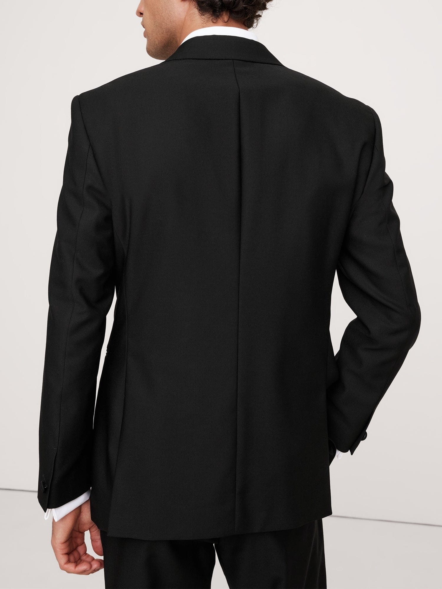 aesido Black 2 Piece Single Button Satin Collar Business Slim Fit Men's Suit Groom Wedding Dress