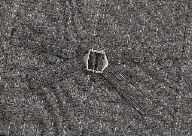 aesido Black 2 Piece Striped Slim Fit Men's Suit Vest Groom Best Man Wedding Waistcoat (Vest+Pants)