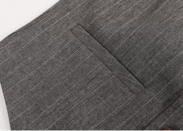 aesido Black 2 Piece Striped Slim Fit Men's Suit Vest Groom Best Man Wedding Waistcoat (Vest+Pants)