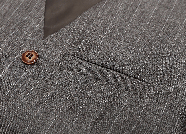 aesido Black 2 Piece Striped Slim Fit Men's Suit Vest Groom Best Man Wedding Waistcoat (Vest+Pants)