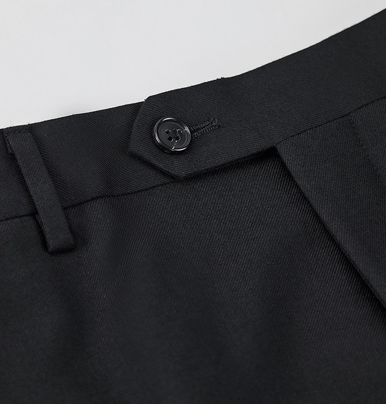 aesido Black 2 Piece Zhongshan Suit Single Breasted Stand Collar Business Casual Men's Suit