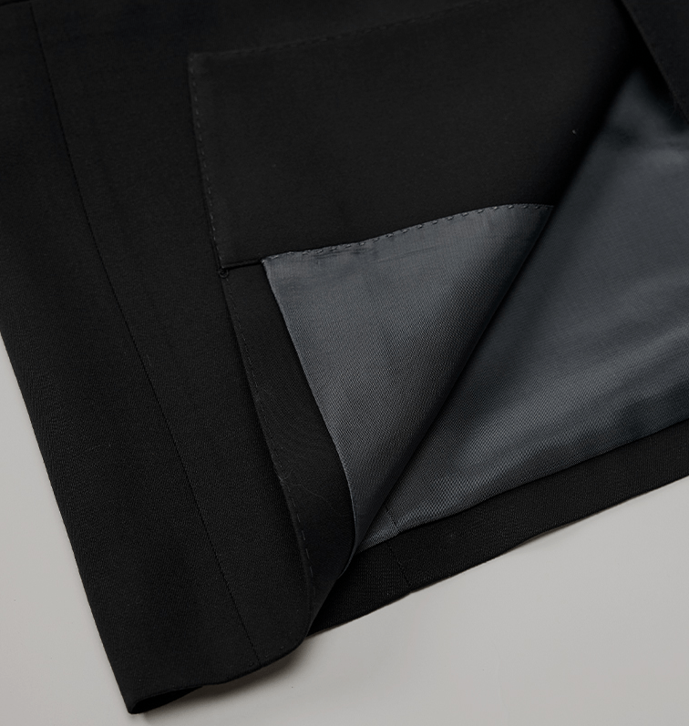 aesido Black 2 Piece Zhongshan Suit Single Breasted Stand Collar Business Casual Men's Suit