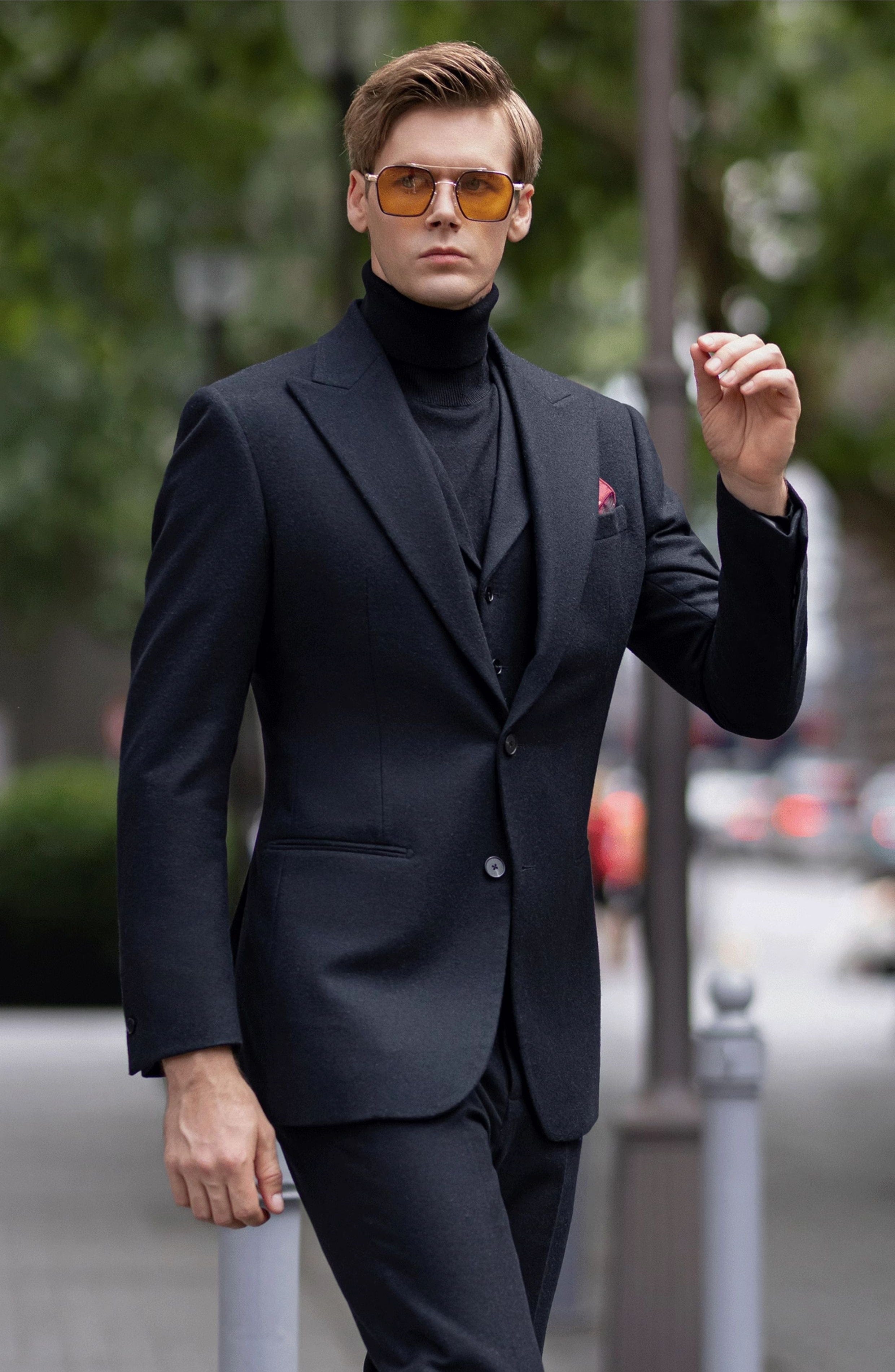 Korean Turtleneck With Suit Men's Suits Mens Formal Dress Korean
