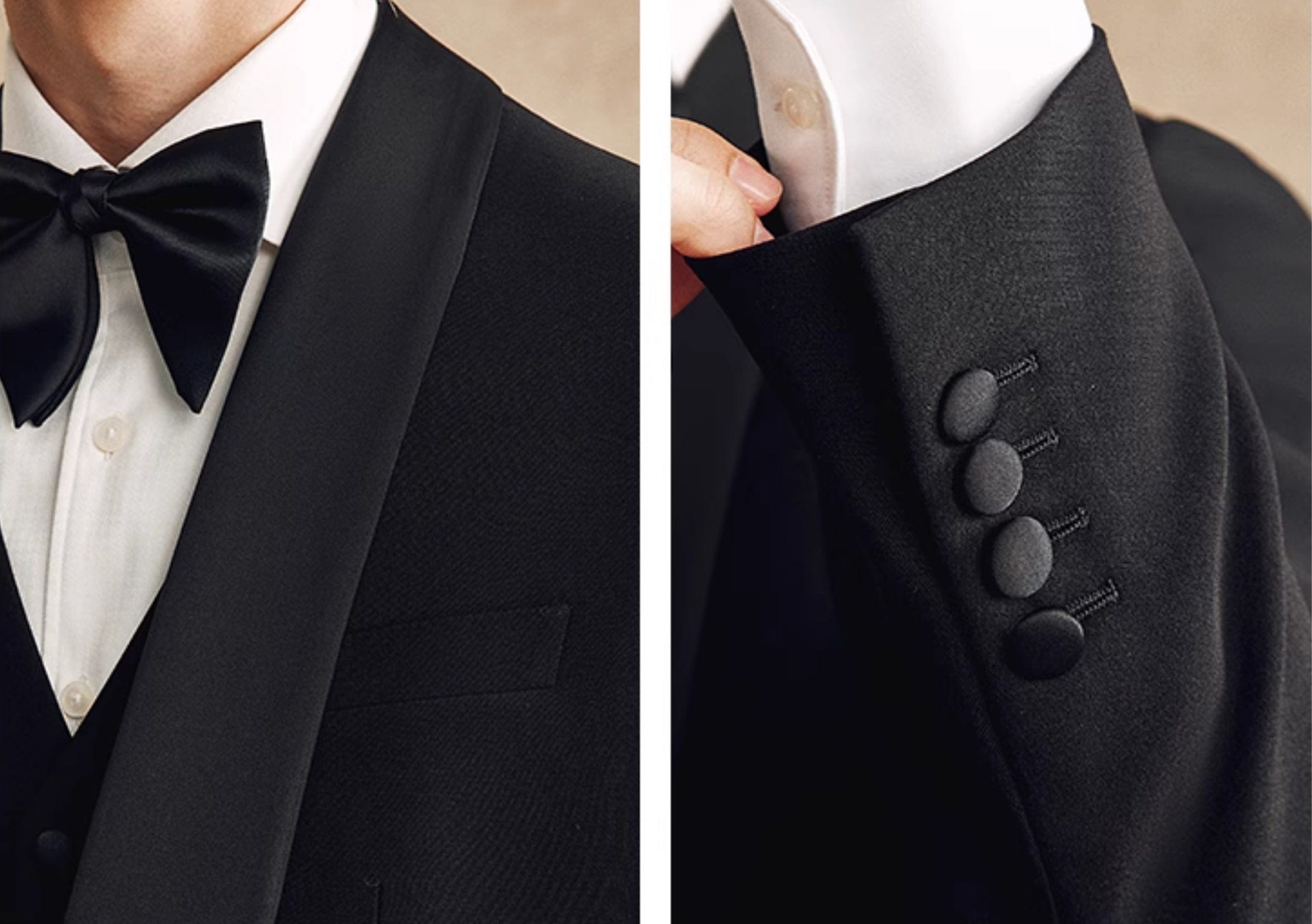 aesido Black 3 Piece Shawl Lapel Men's Suit Business Slim Groom Wedding Dress