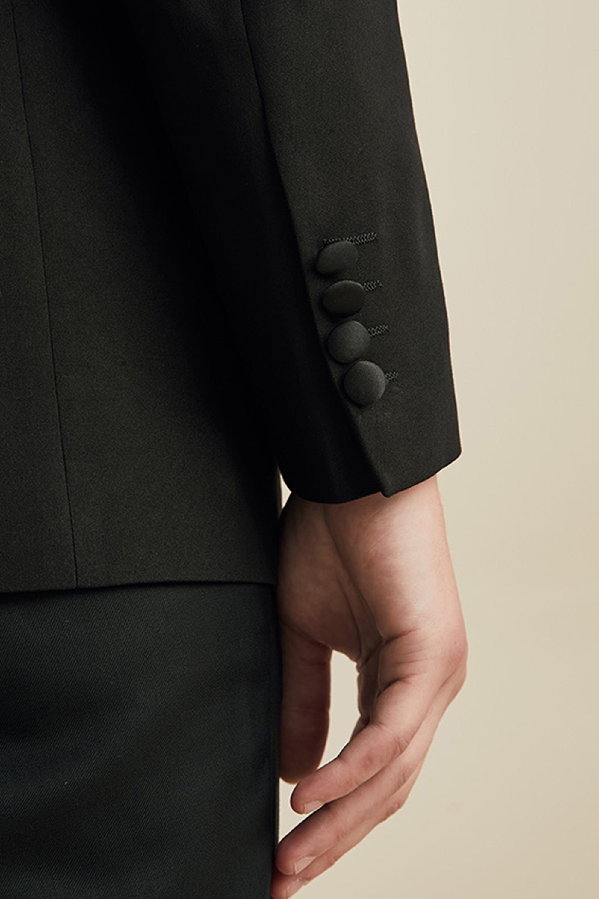 aesido Black 3 Piece Single Button Business Slim Fit Men's Suit Groom Wedding Dress