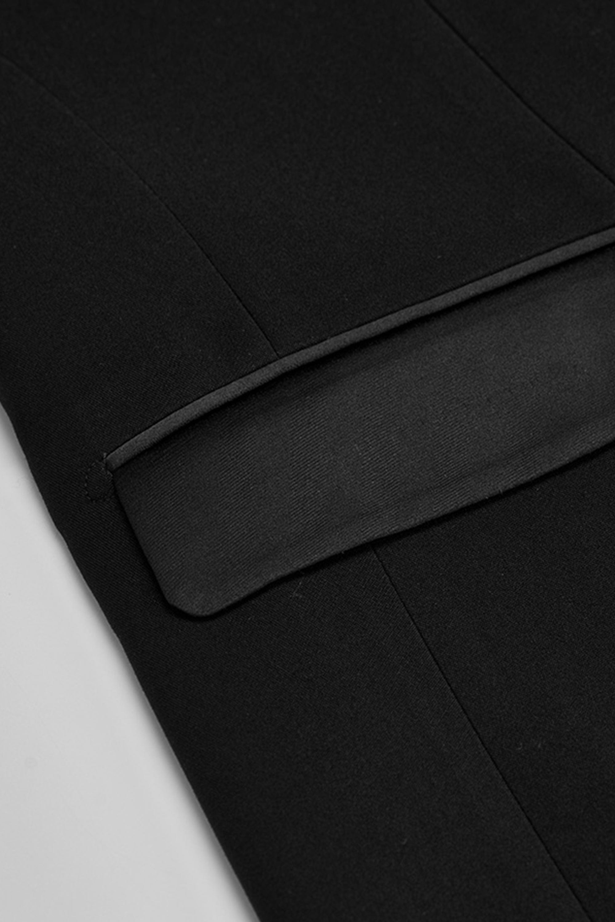 aesido Black 3 Piece Single Button Business Slim Fit Men's Suit Groom Wedding Dress