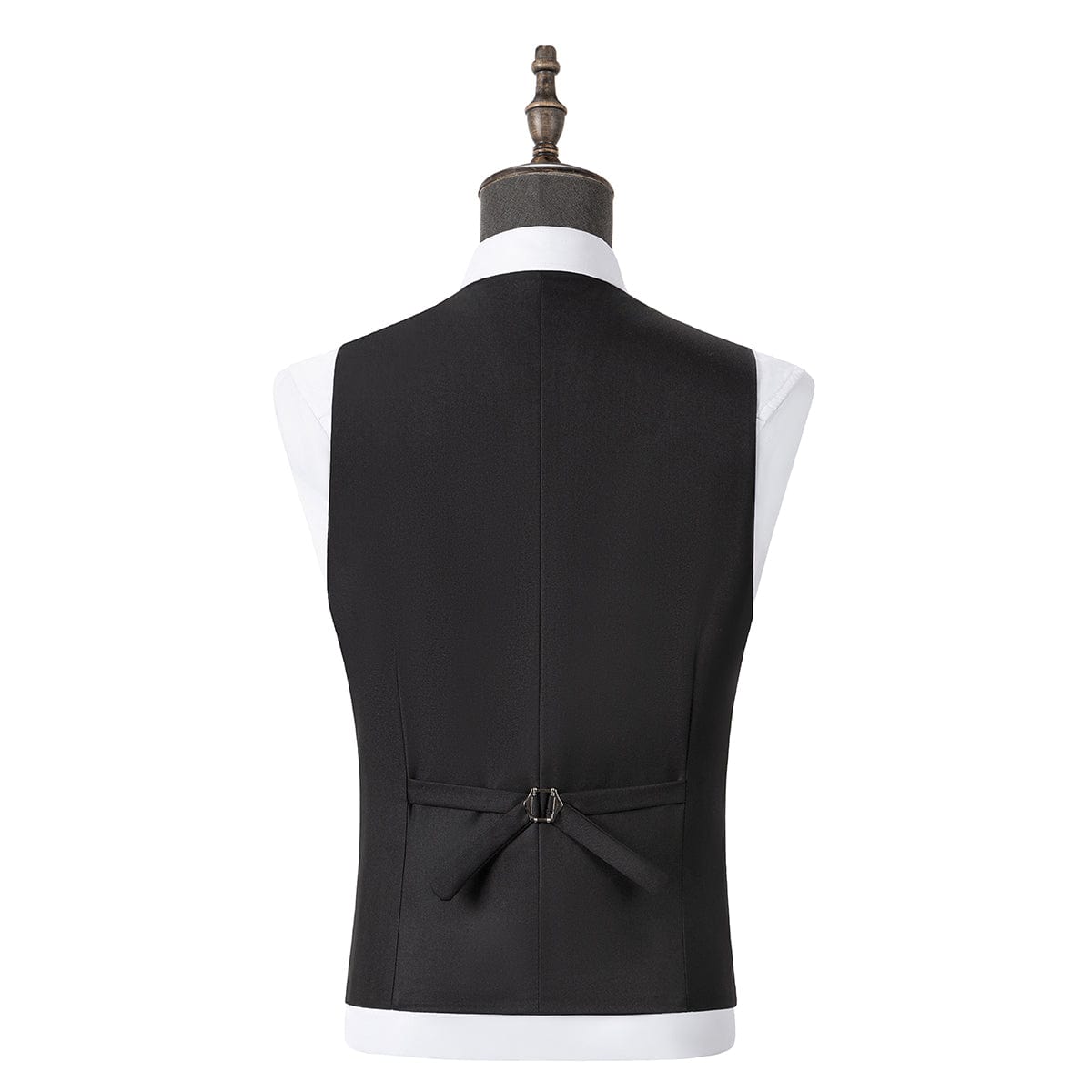 aesido Black 3 Piece Single Button Satin Collar Men Suit (Blazer+Vest+Pants)