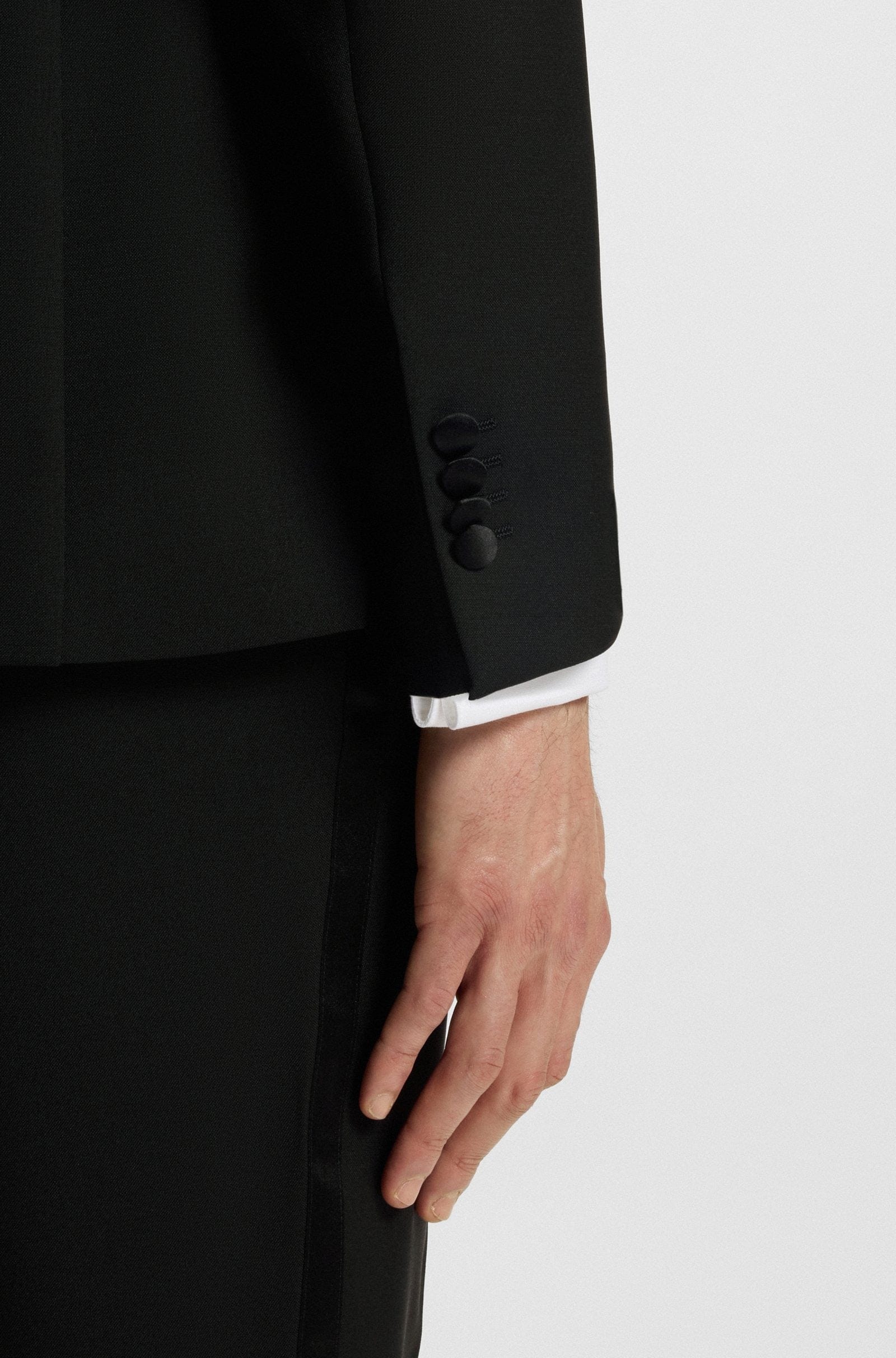 aesido Black Double Breasted Men's Suit 2 Piece Set