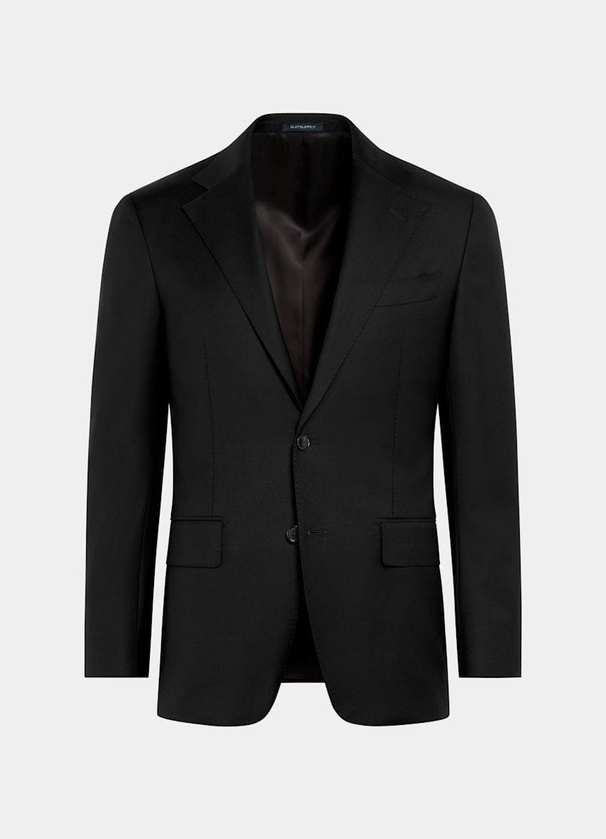 aesido Black Men Suit 2 Piece Business Slim Banquet Dress (Blazer+Pants)