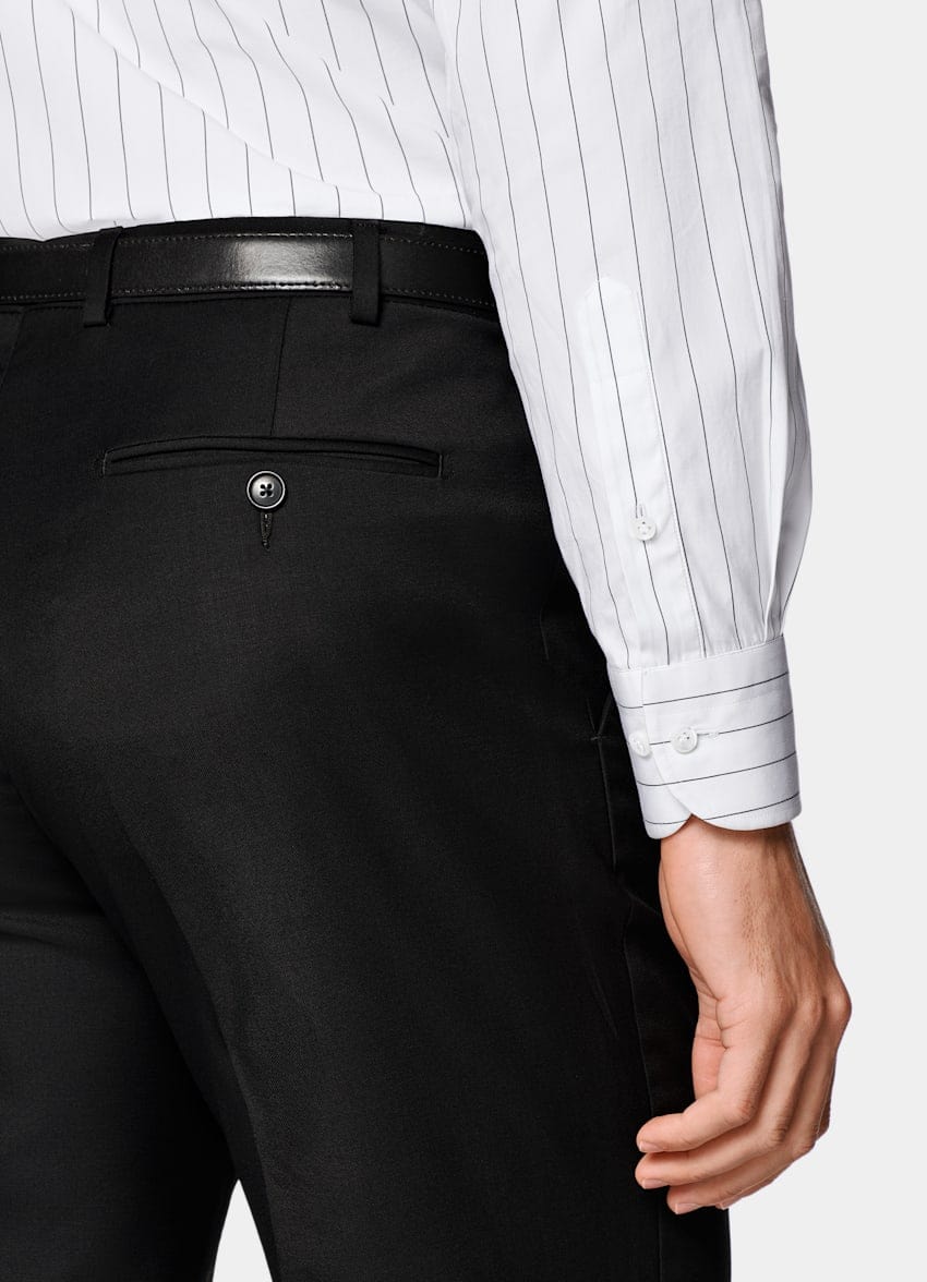 aesido Black Men Suit 2 Piece Business Slim Banquet Dress (Blazer+Pants)