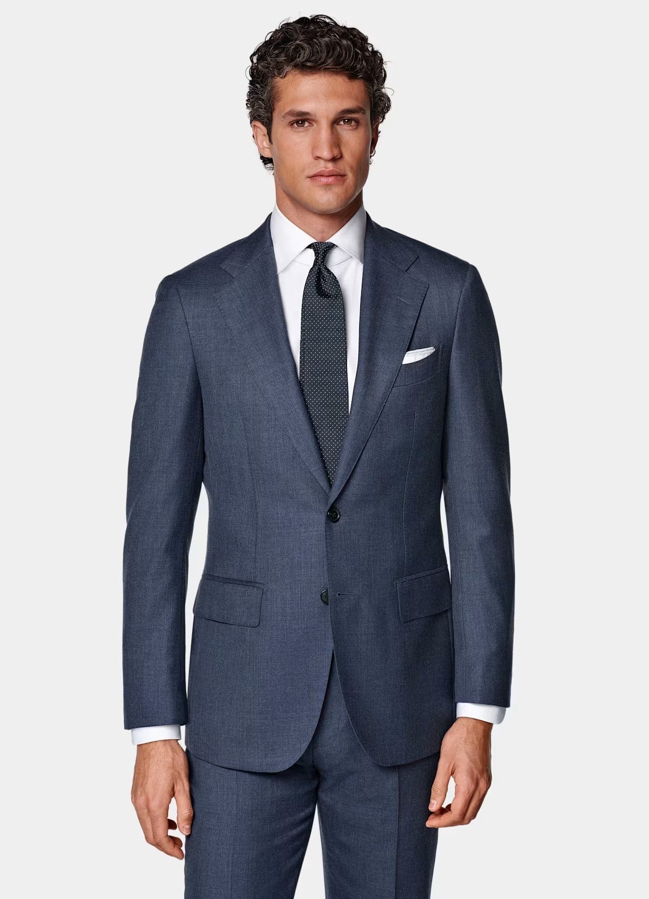 aesido Blue 2 Piece Double Button Casual Slim Fit Men Suit (Blazer+Pants)