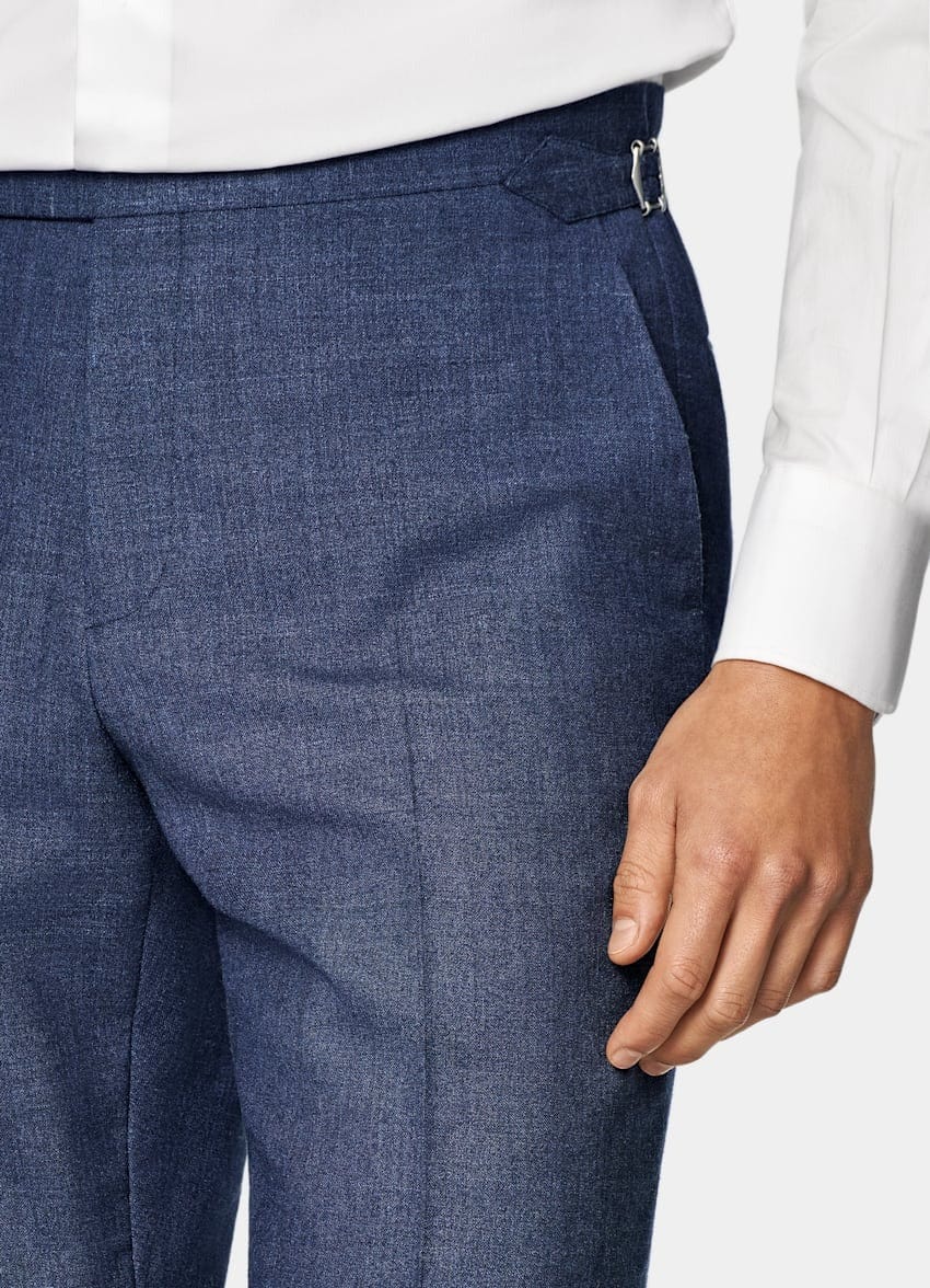 aesido Blue 2 Piece Summer Linen Double Button Casual Slim Fit Men Suit (Blazer+Pants)