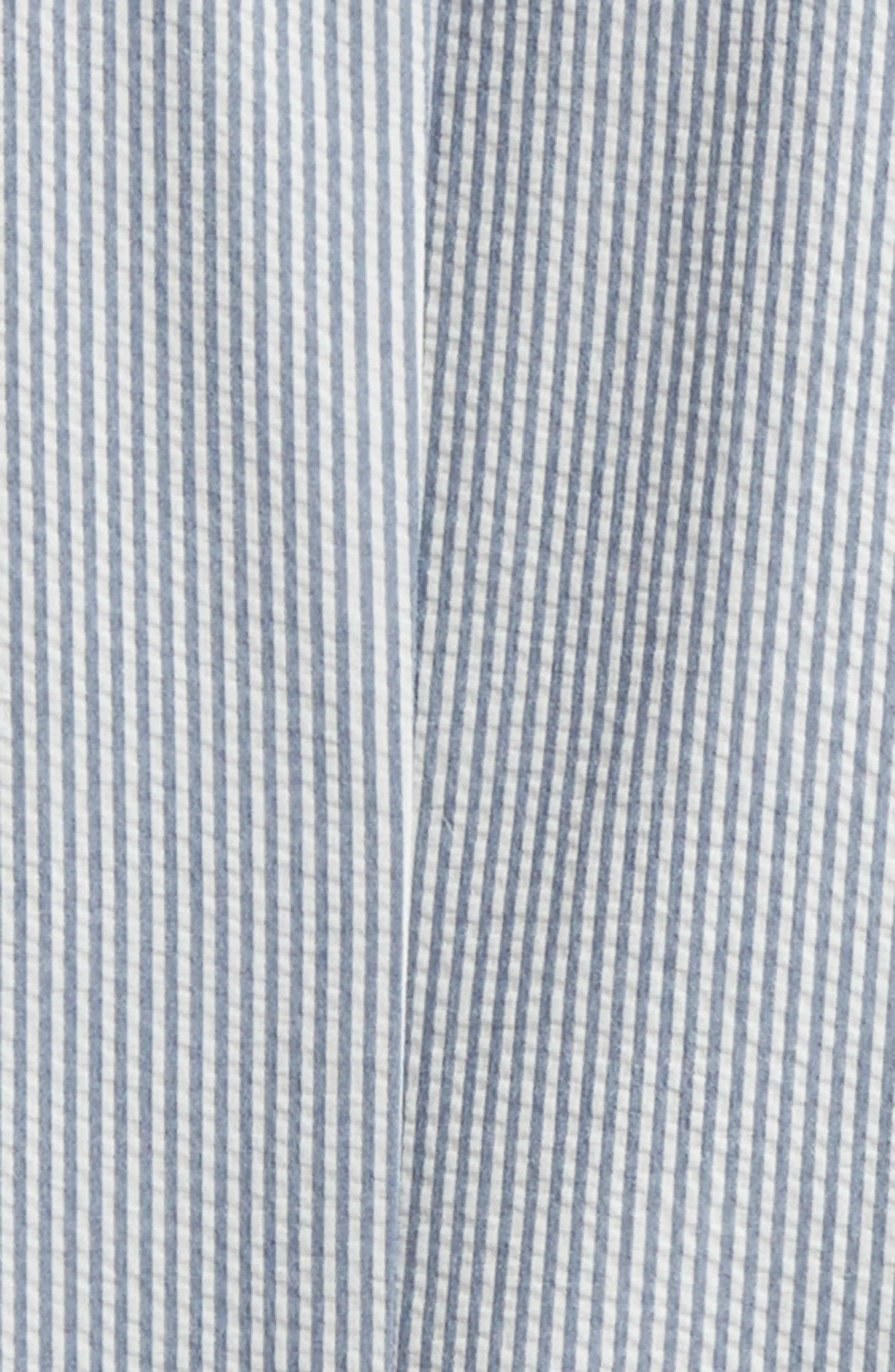 aesido Blue 2 Piece Summer Seersucker Double Button Business Casual Men Suit