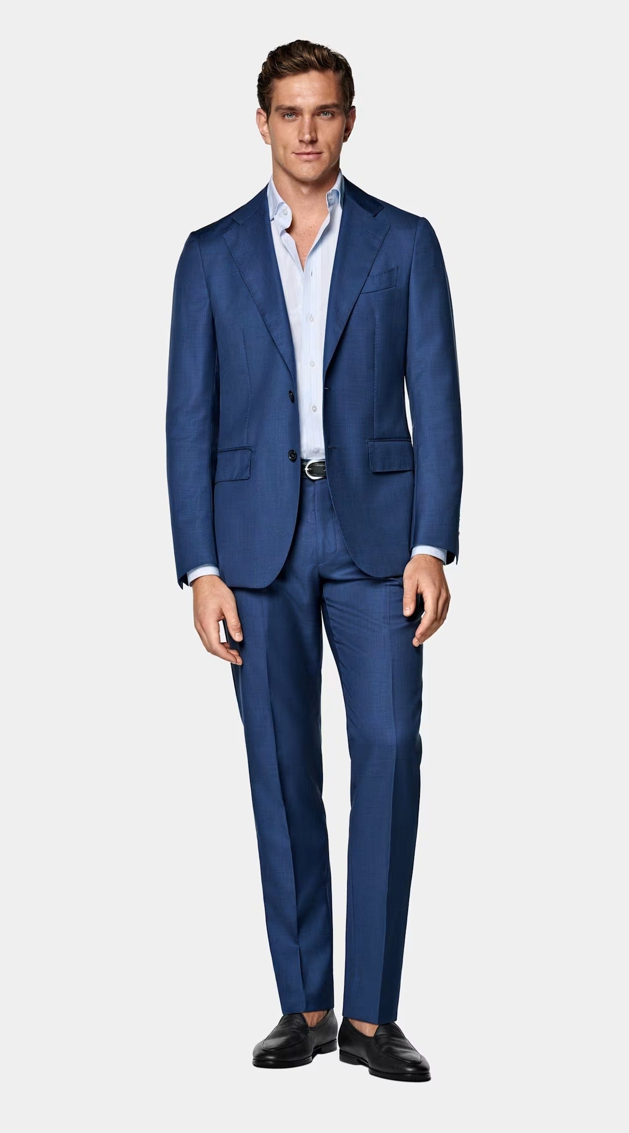 aesido Blue Men Suit 2 Piece Business Slim Banquet Dress (Blazer+Pants)