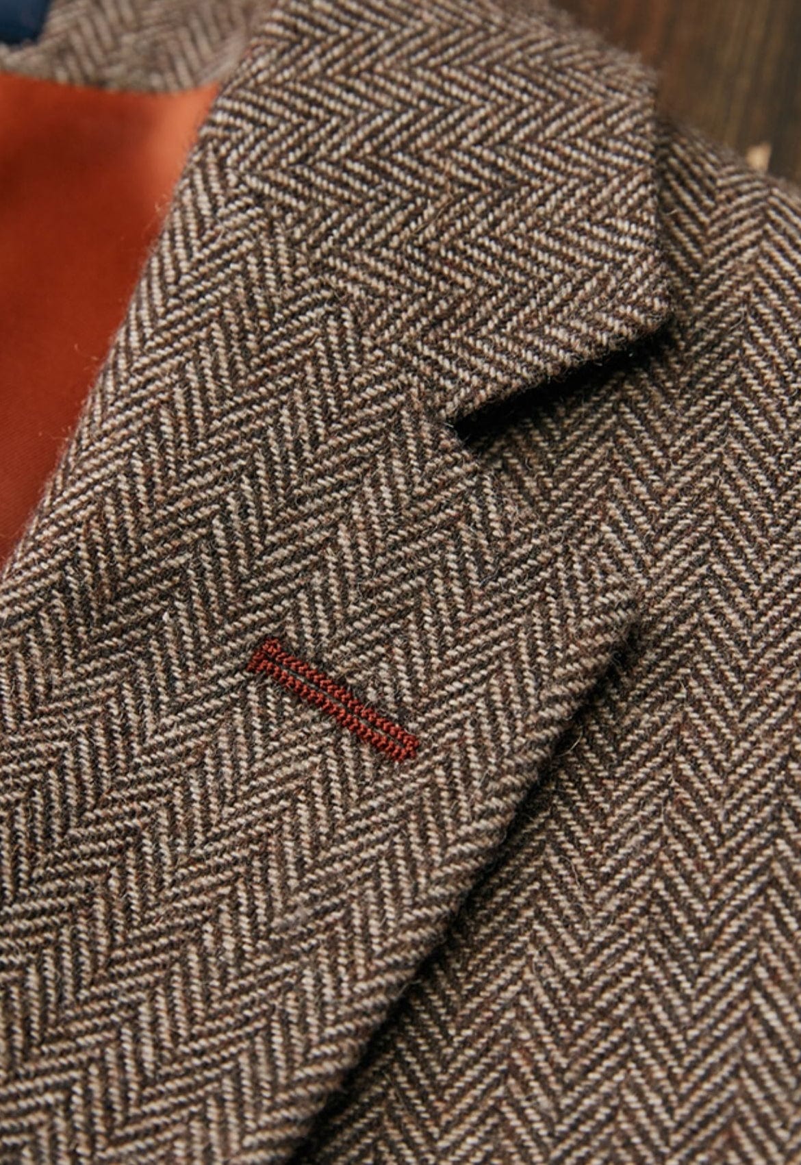 aesido Brown 3 Piece Retro Business Slim Men's Suit Groom Wedding Dress