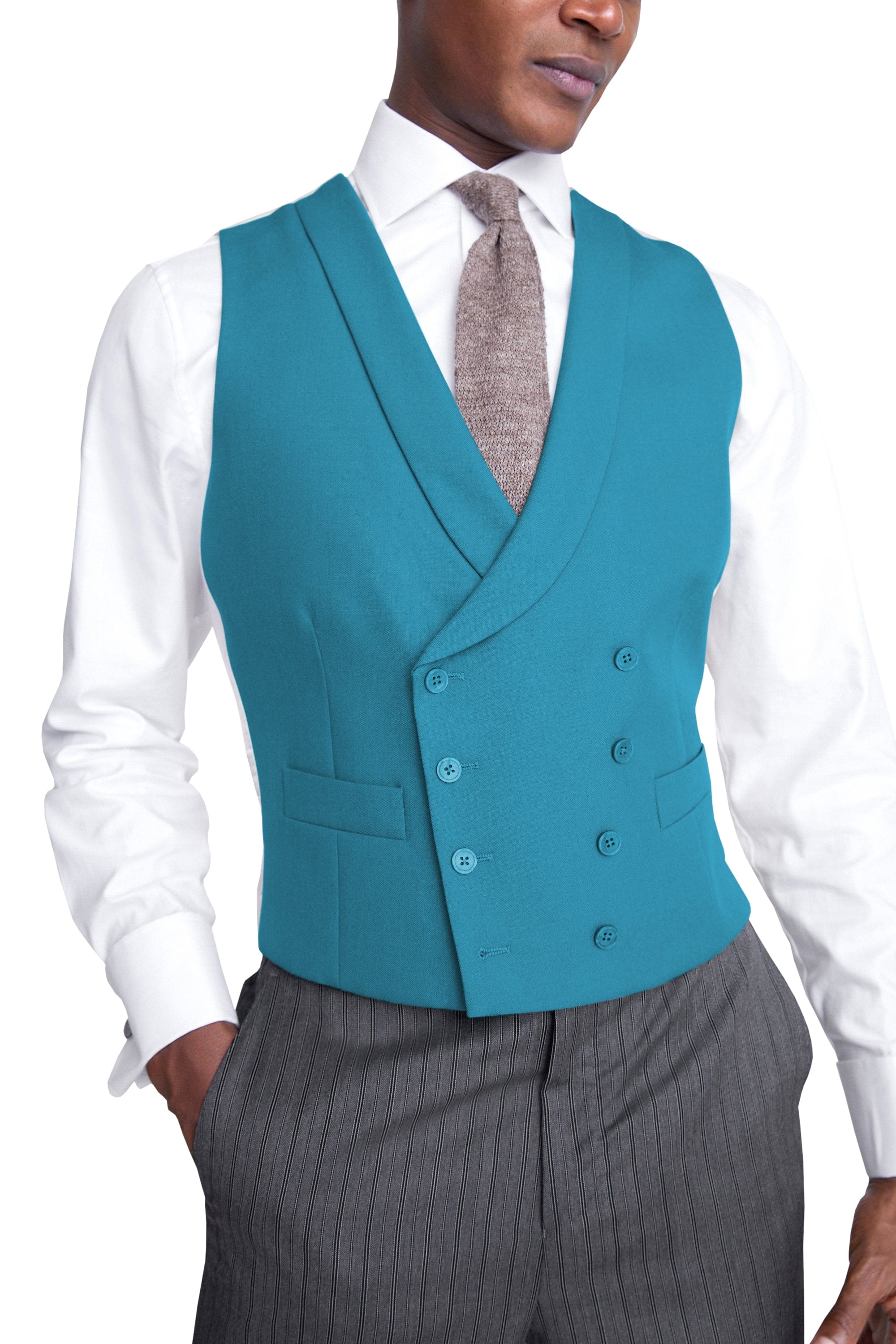 Double Breasted Shawl Lapel Suit Vest Aesido