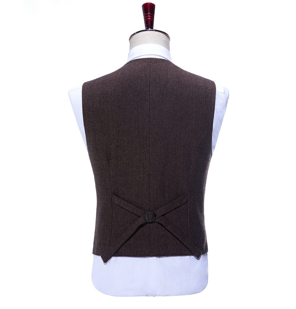 aesido Business Double Buttons Peak Lapel Men Suit(Blazer+Vest+Pants)