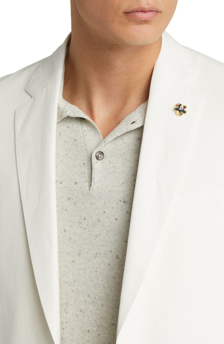 aesido Casual 2 Piece White Linen Double Button Men's Suit (Blazer+Pants)