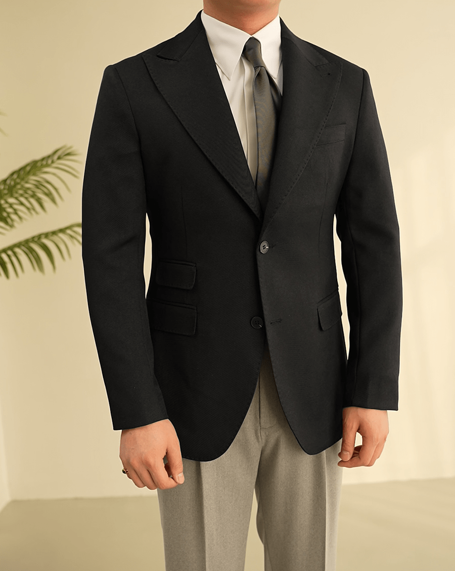 aesido Coffee Single Breasted Business Casual Slim Fit Men's Blazer