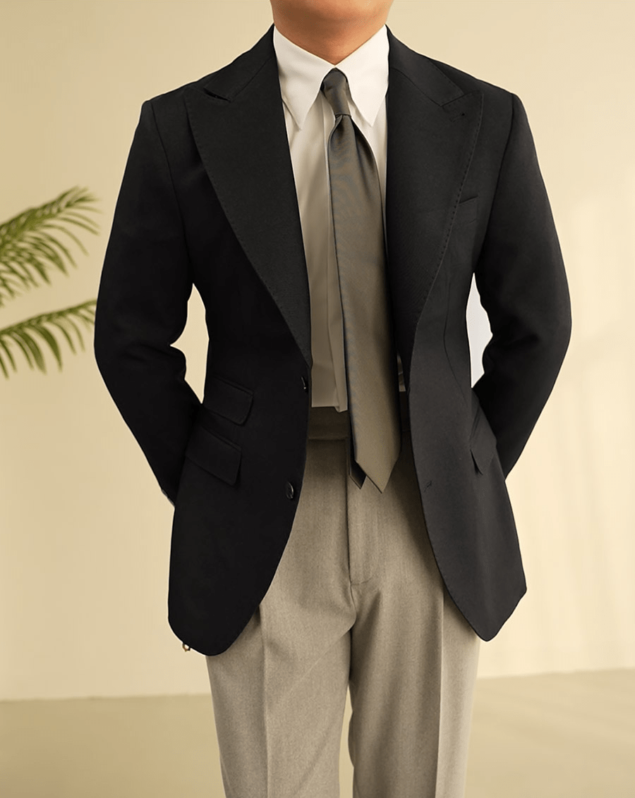 aesido Coffee Single Breasted Business Casual Slim Fit Men's Blazer