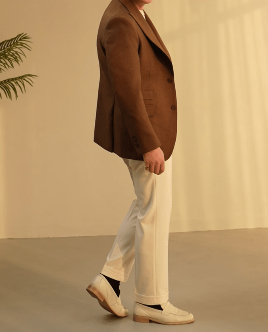 aesido Coffee Single Breasted Business Casual Slim Fit Men's Blazer