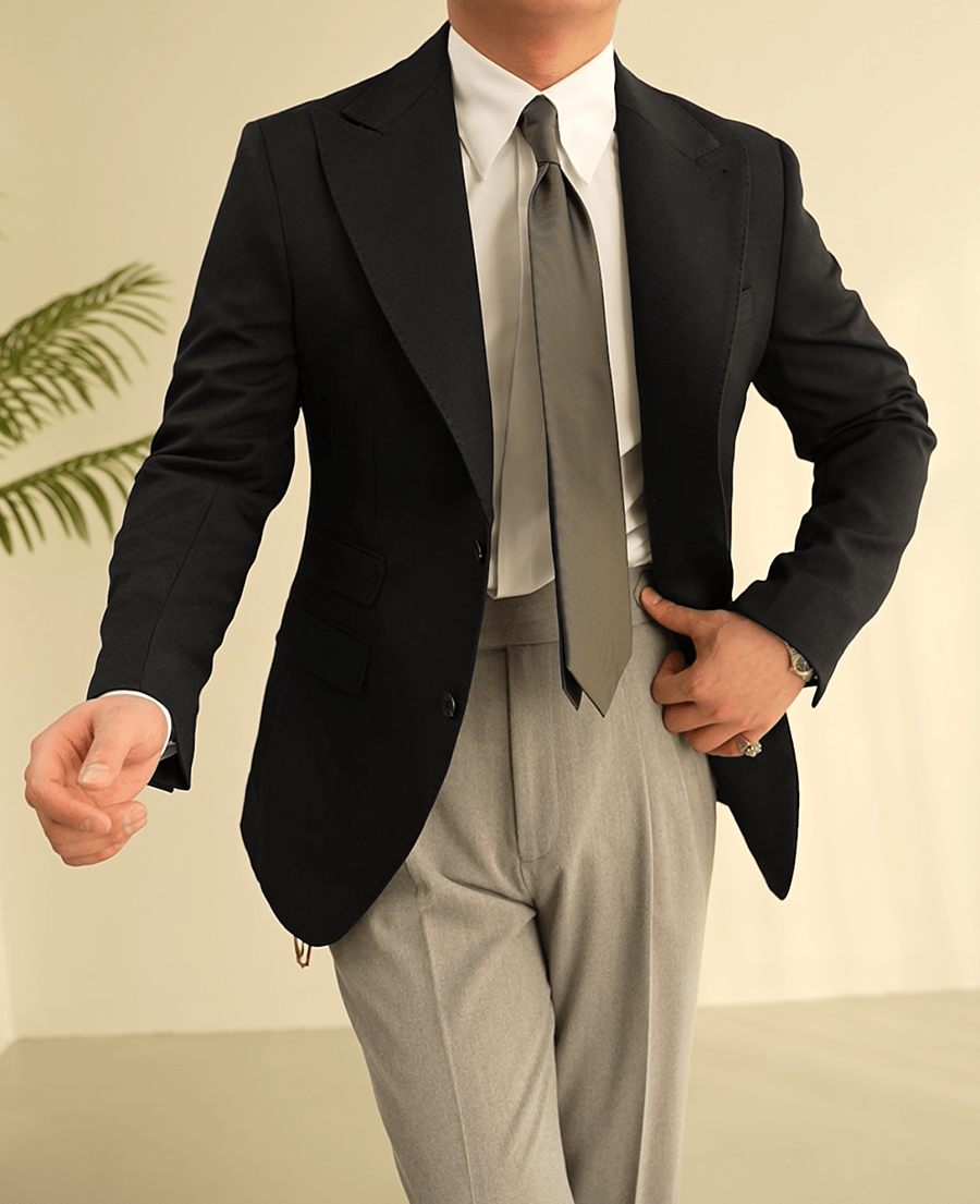 aesido Coffee Single Breasted Business Casual Slim Fit Men's Blazer