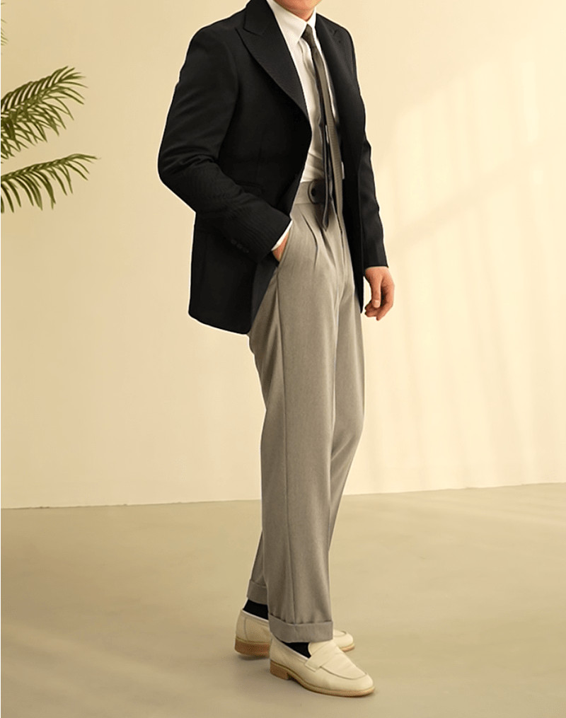 aesido Coffee Single Breasted Business Casual Slim Fit Men's Blazer