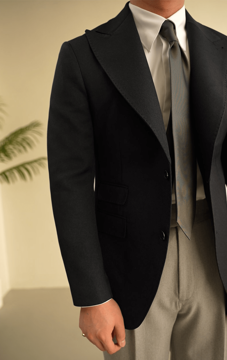 aesido Coffee Single Breasted Business Casual Slim Fit Men's Blazer