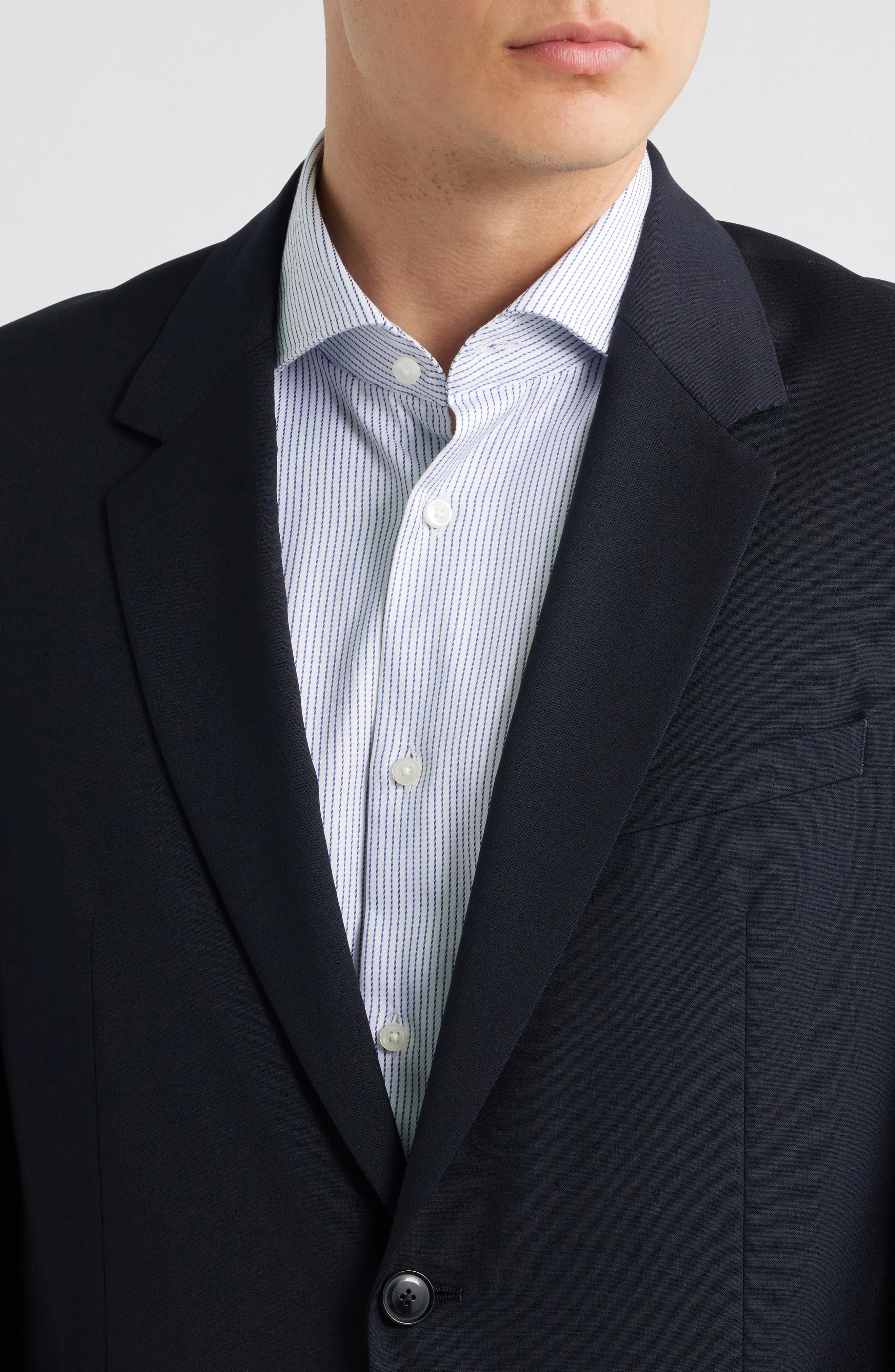 aesido Dark Blue 2 Piece Plaid Notch Lapel Business Men Suit (Blazer+Pants)