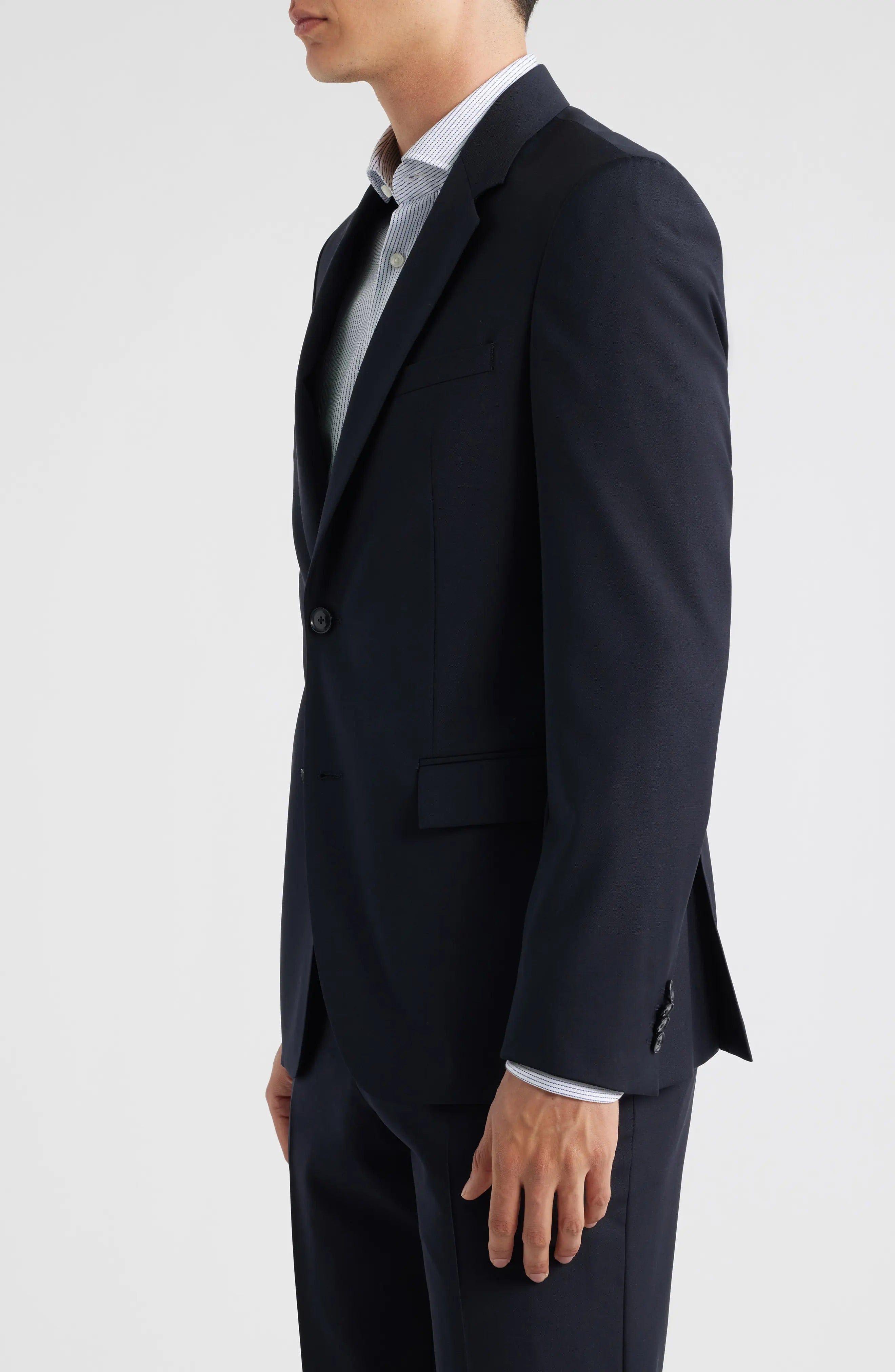 aesido Dark Blue 2 Piece Plaid Notch Lapel Business Men Suit (Blazer+Pants)