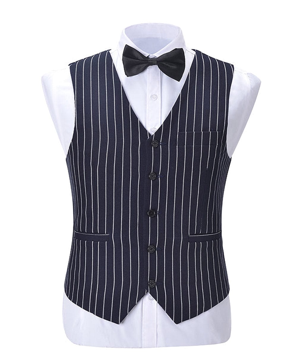Aesido Formal Men's Suit Vest Striped V Neck Waistcoat Aesido Formal Men's Suit Vest Striped V Neck Waistcoat