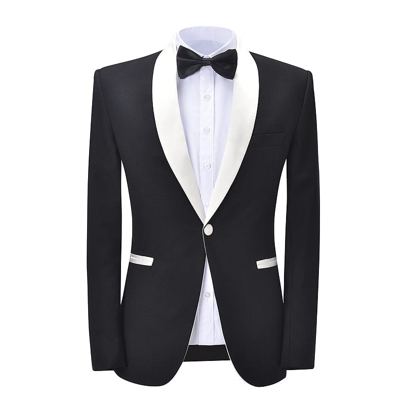 aesido Formal Shawl Lapel 2 Pieces Mens Suit Solid Tuxedos (Blazer+Pants)