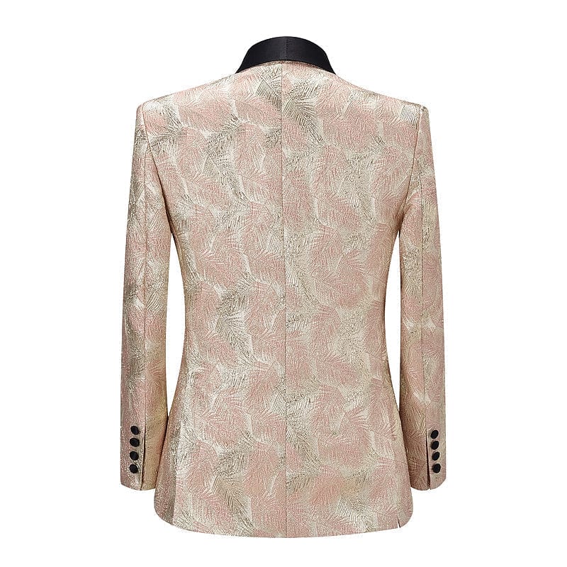 aesido Formal Shawl Lapel Tuxedos Patterned 2 Pieces Mens Suit (Blazer+Pants)