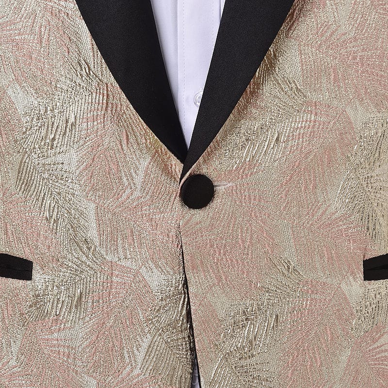 aesido Formal Shawl Lapel Tuxedos Patterned 2 Pieces Mens Suit (Blazer+Pants)