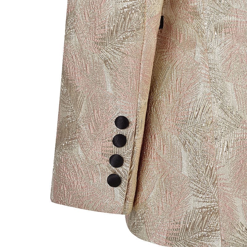 aesido Formal Shawl Lapel Tuxedos Patterned 2 Pieces Mens Suit (Blazer+Pants)