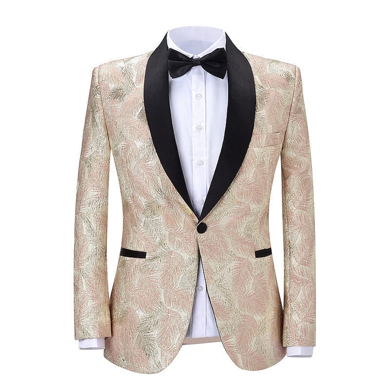 aesido Formal Shawl Lapel Tuxedos Patterned 2 Pieces Mens Suit (Blazer+Pants)