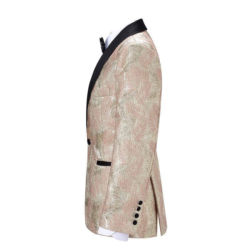 aesido Formal Shawl Lapel Tuxedos Patterned 2 Pieces Mens Suit (Blazer+Pants)