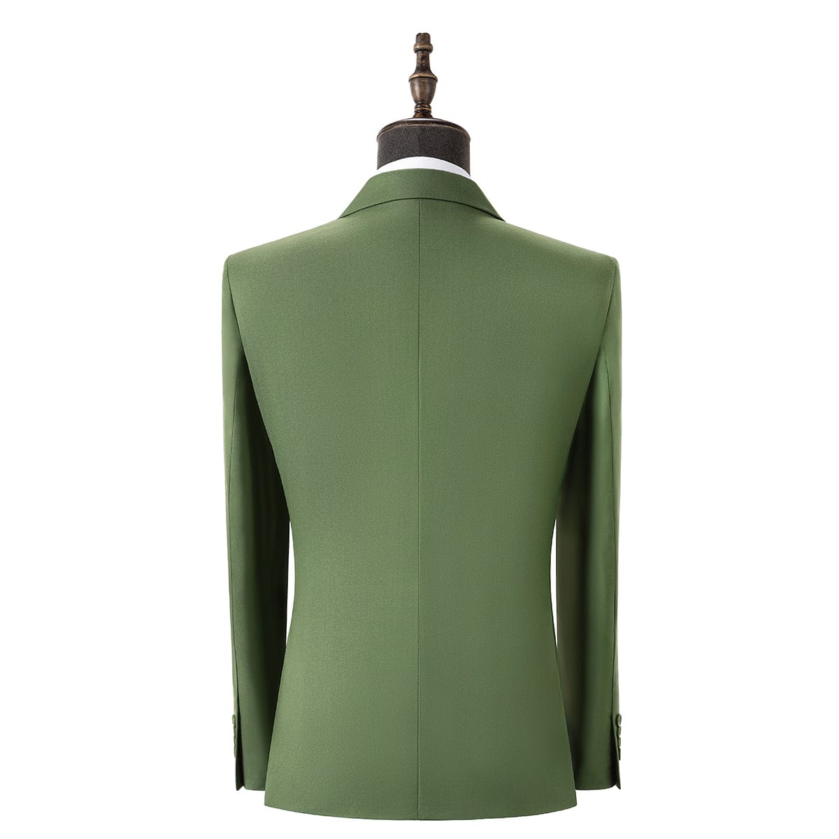 aesido Green 3 Piece Single Button Peak Lapel Business Casual Men Suit (Blazer+Vest+Pants)