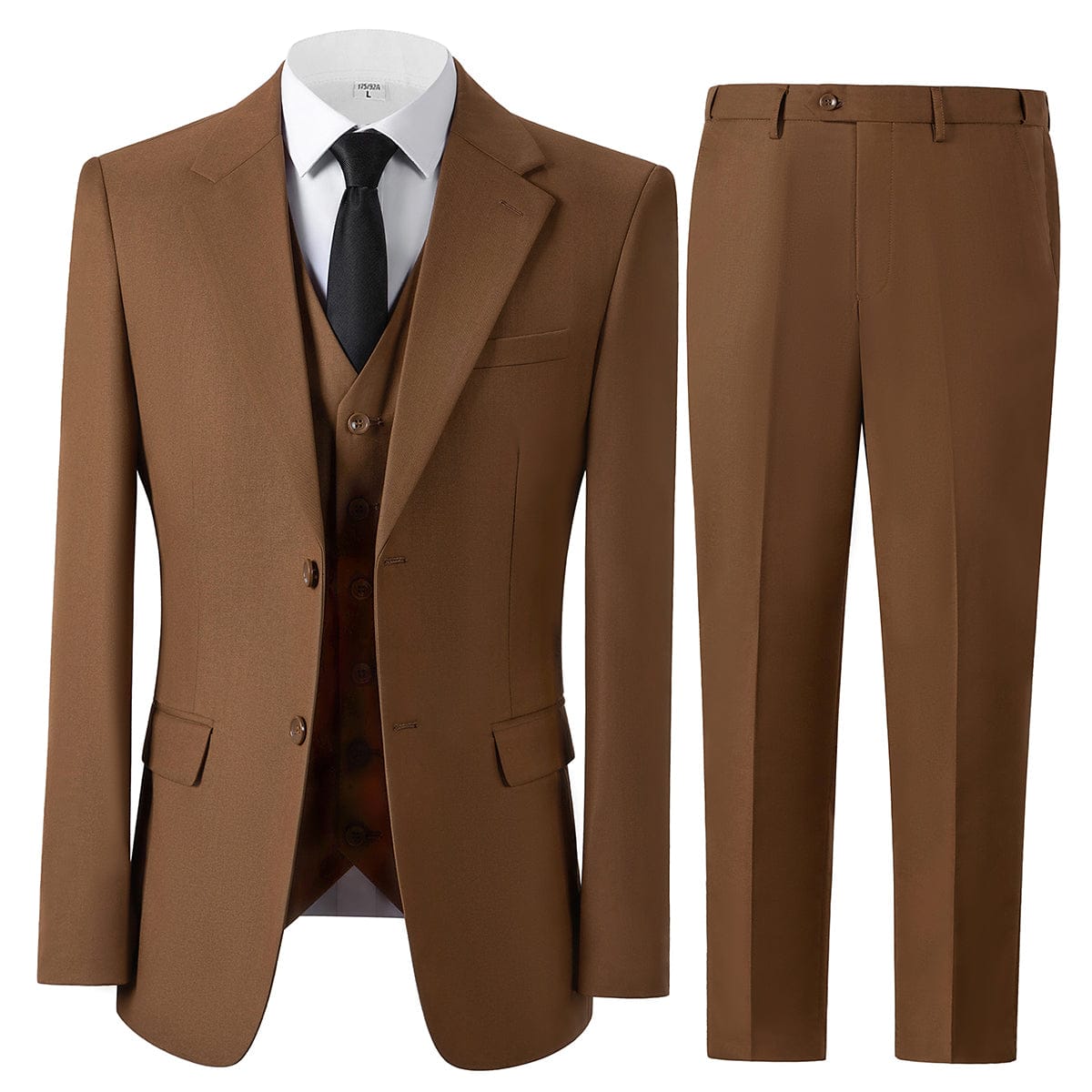 aesido Green 3 Piece Single Button Peak Lapel Business Casual Men Suit (Blazer+Vest+Pants)