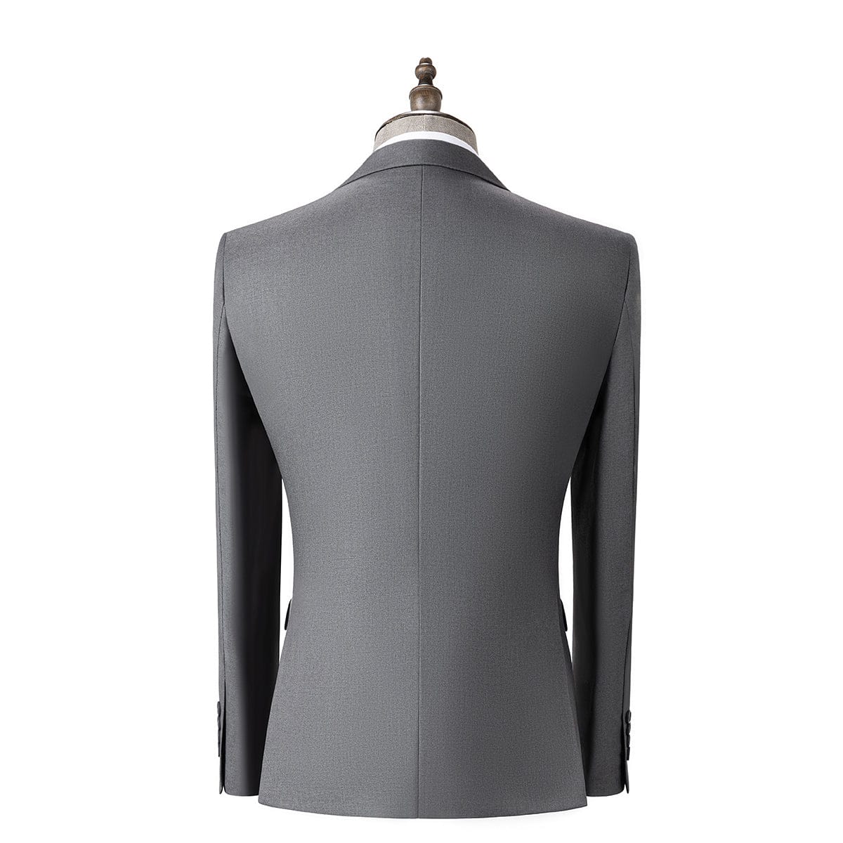 aesido Grey 2 Piece Double Breasted Business Casual Men Suit (Blazer+Pants)