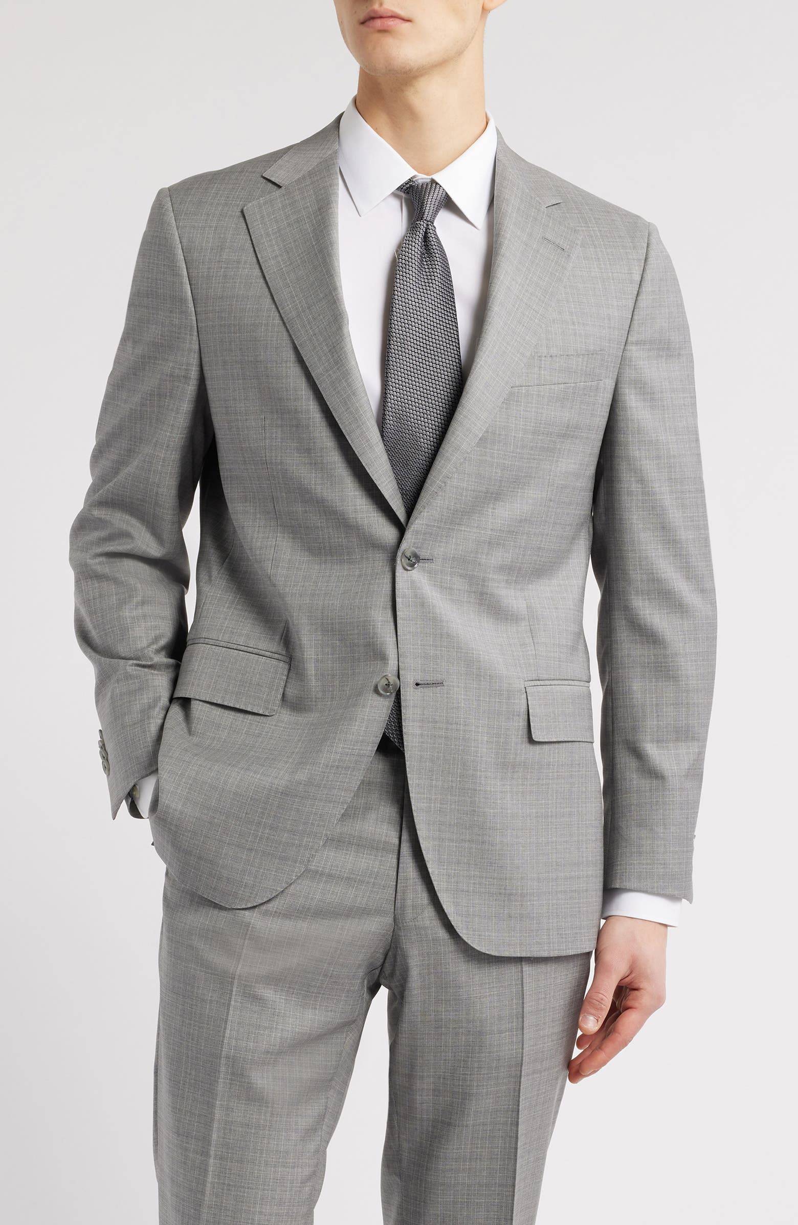 aesido Grey 2 Piece Double Button Business Casual Slim Fit Men Suit