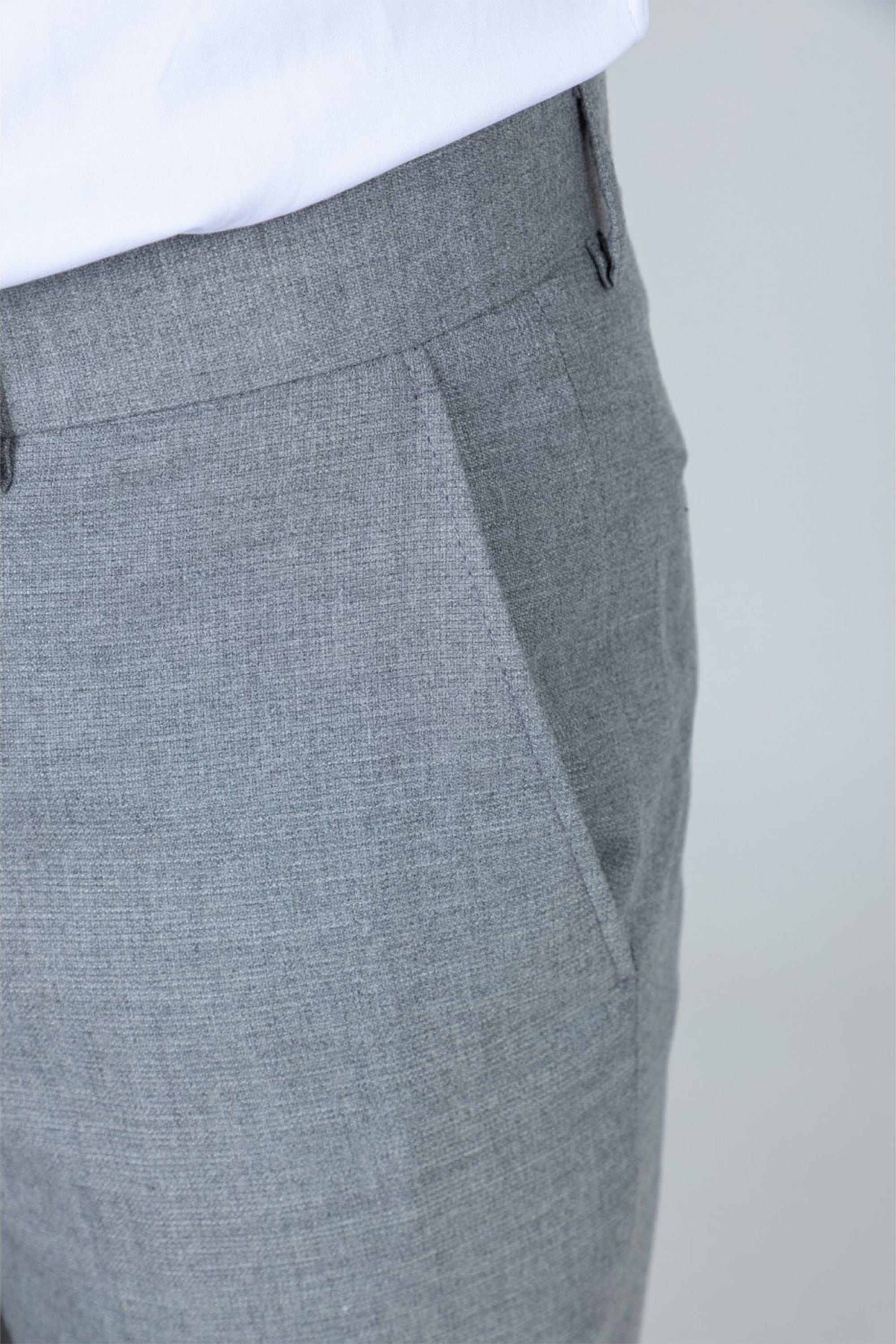 aesido Grey 2 Piece Double Button Peak Lapel Business Casual Men Suit