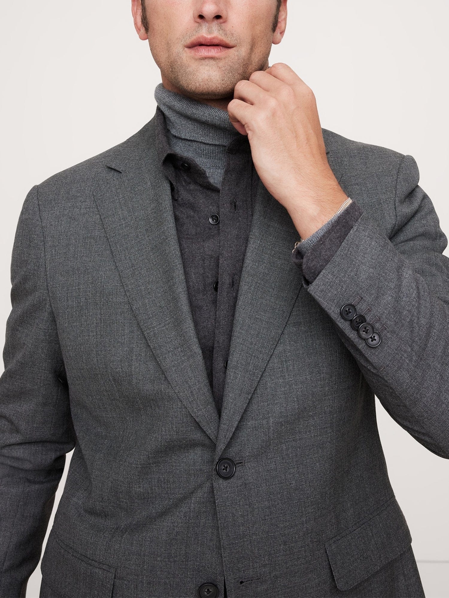 aesido Grey 2 Piece Double Buttons Notch Lapel Business Casual Men's Suits (Blazer+Pants)