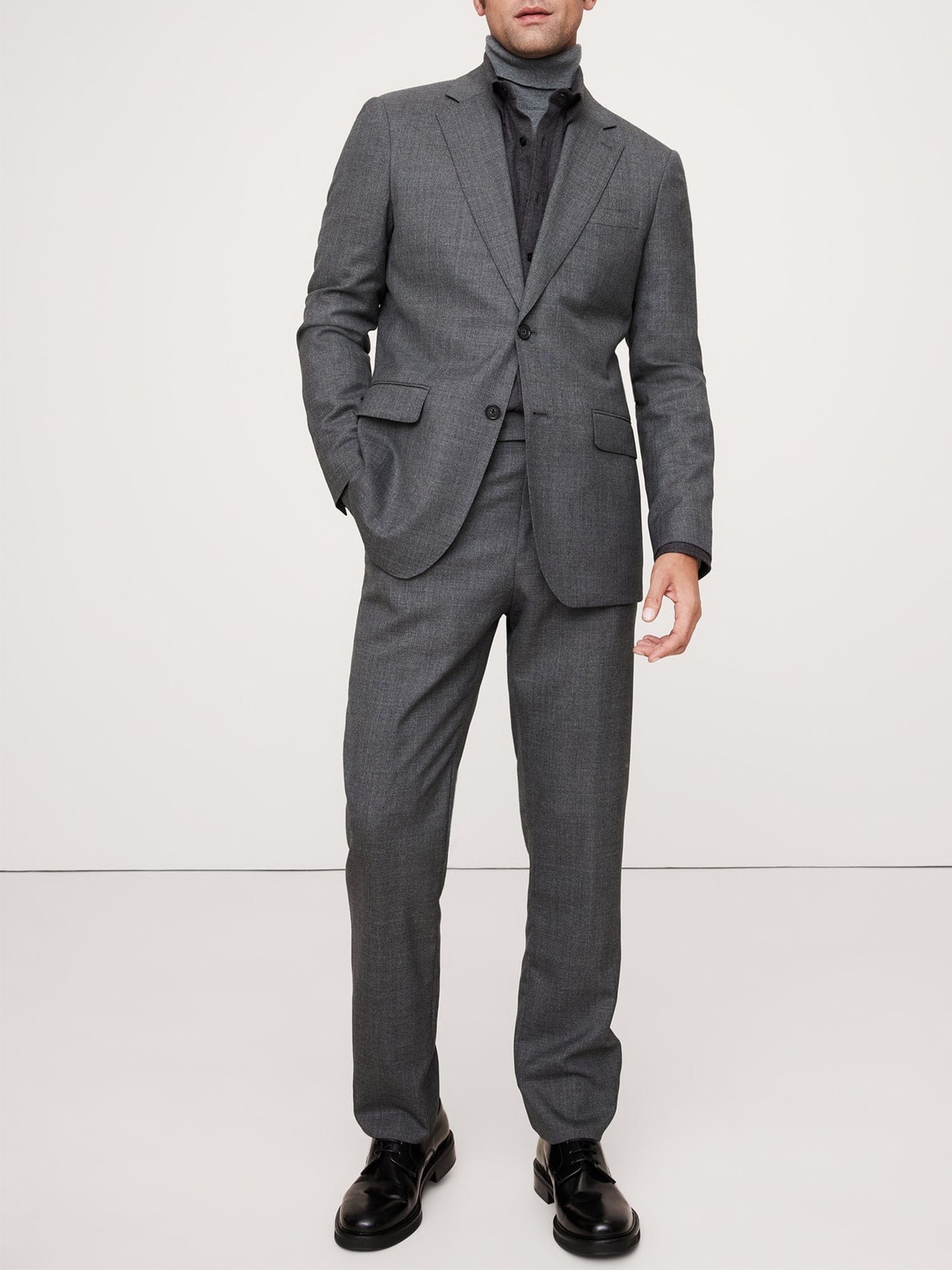 aesido Grey 2 Piece Double Buttons Notch Lapel Business Casual Men's Suits (Blazer+Pants)