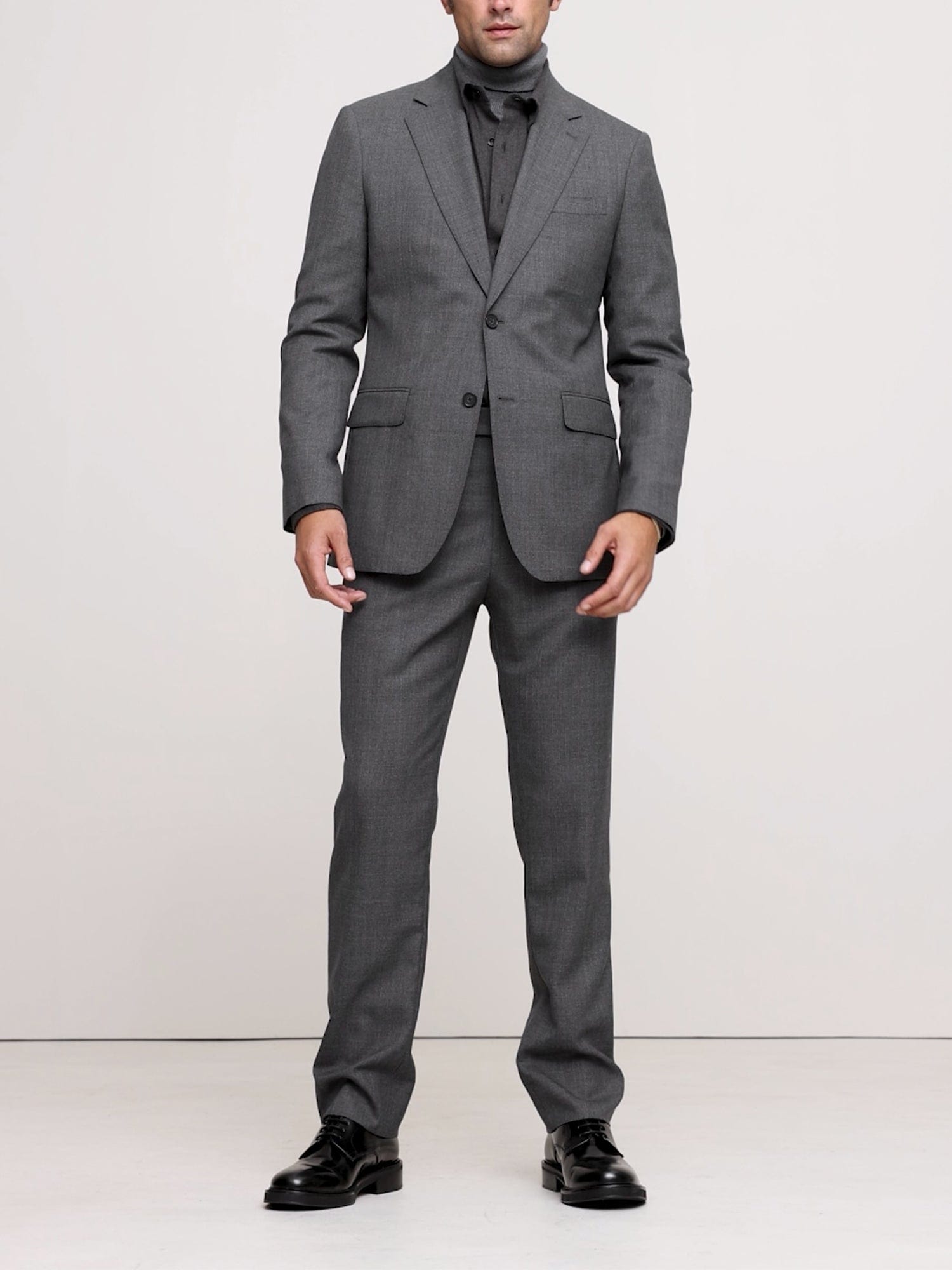 aesido Grey 2 Piece Double Buttons Notch Lapel Business Casual Men's Suits (Blazer+Pants)