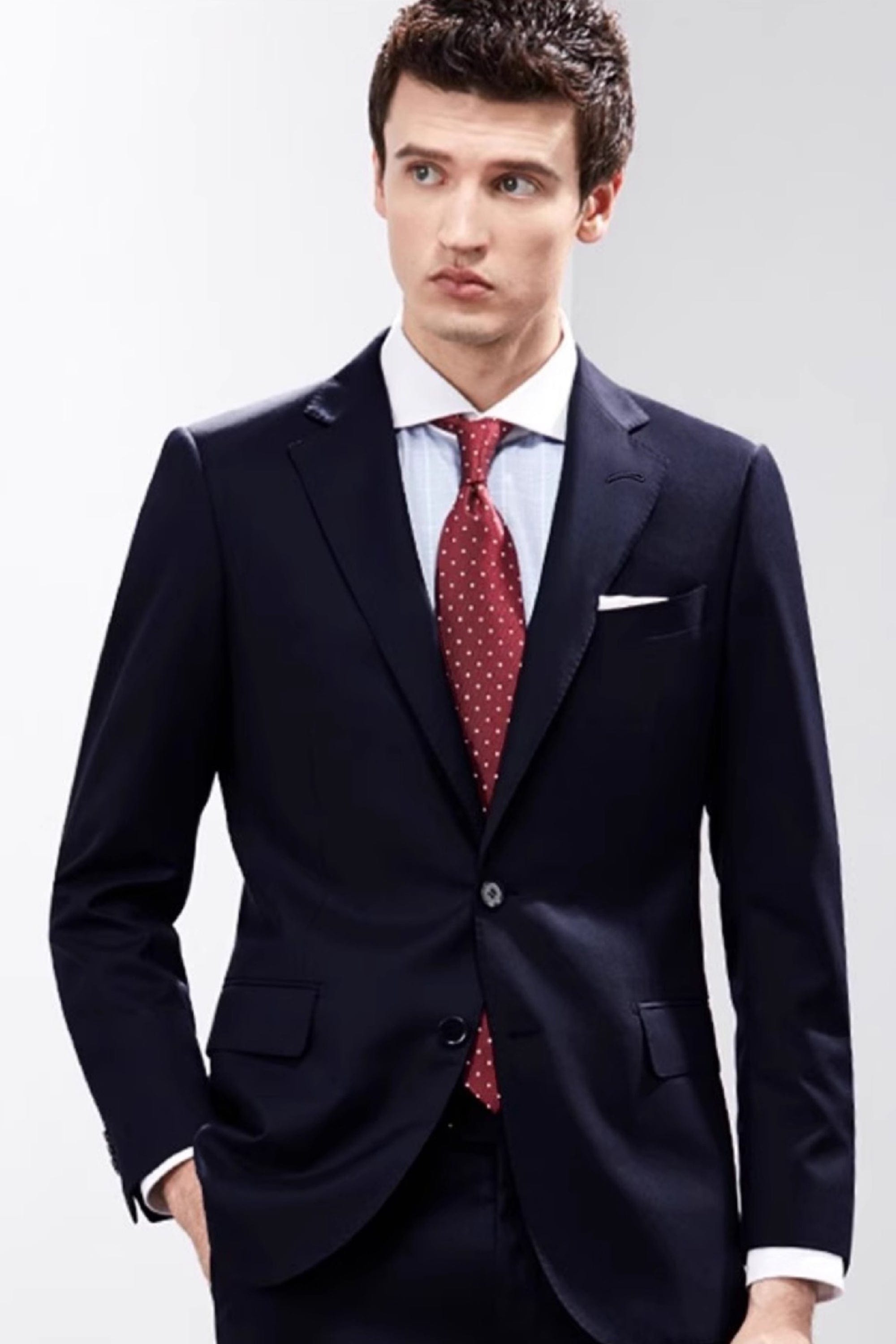 aesido Grey 2 Piece Notch Lapel Double Button Business Casual Silm Fit Men Suit