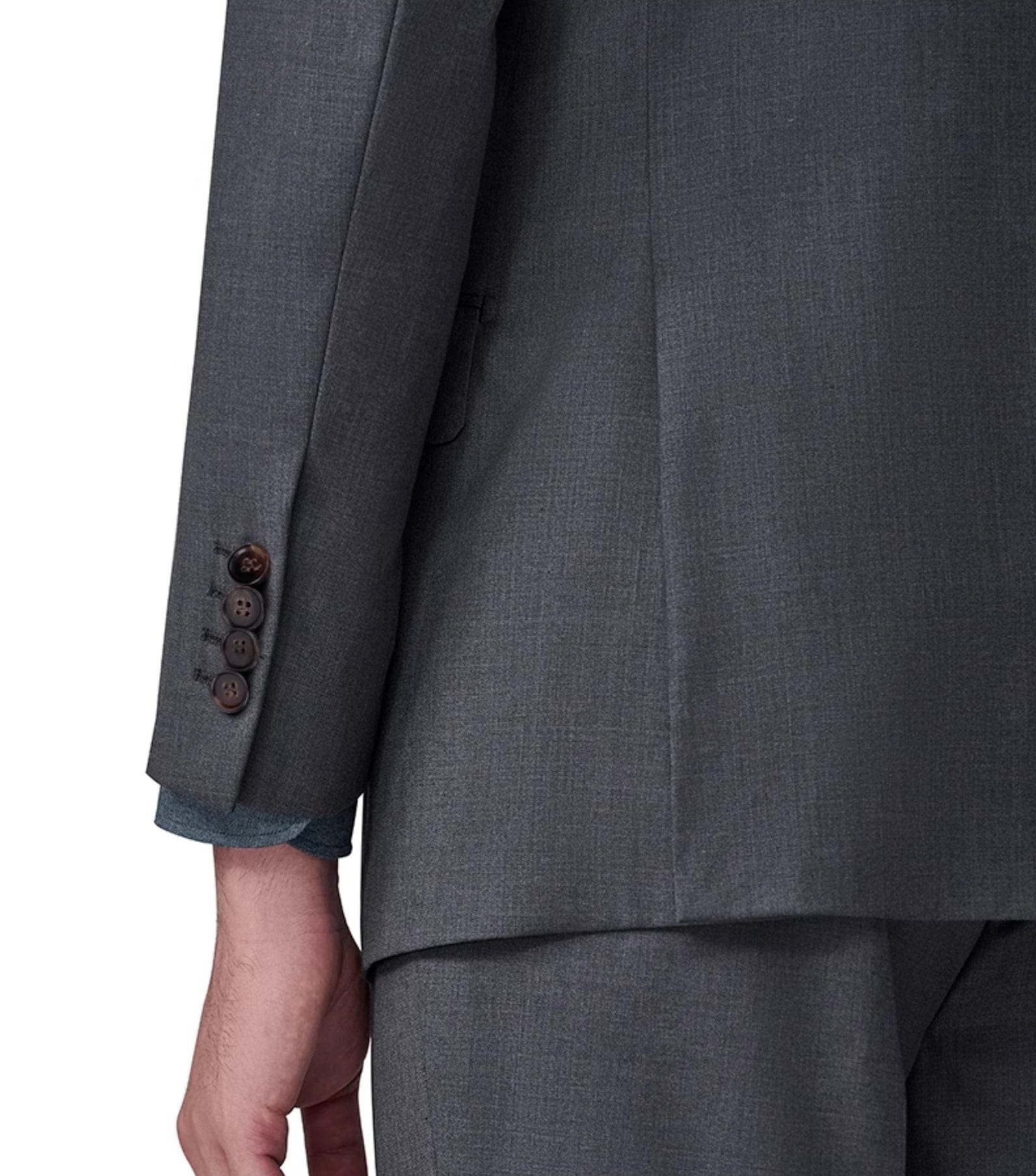 aesido Grey 2 Piece Notch Lapel Double Button Business Casual Silm Fit Men Suit